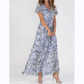 💐Rochie lungă cu mânecă scurtă și imprimeu floral