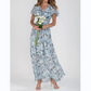 💐Rochie lungă cu mânecă scurtă și imprimeu floral