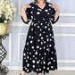 Elegant V-neck polka dot plus dimensiunea rochie