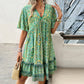👗Femeii florale imprimare V-Neck scurt maneca mini rochie