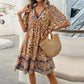 👗Femeii florale imprimare V-Neck scurt maneca mini rochie