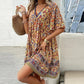 👗Femeii florale imprimare V-Neck scurt maneca mini rochie