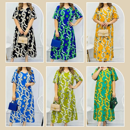 Rochie elegantă cu mânecă scurtă și decolteu în V pentru femei