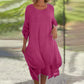 💕Rochie elegantă de culoare solidă pentru femei de culoare solidă rotundă cu gât liber