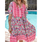 🌸 Rochie cu decolteu în V în stil Boho Resort