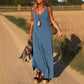 【S-4XL】Femeie Maxi Cami Rochie cu decolteu