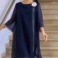 🌸✨【S-4XL】 Rochie din plasă pentru femei cu decolteu rotund și accente florale
