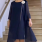 🌸✨【S-4XL】 Rochie din plasă pentru femei cu decolteu rotund și accente florale