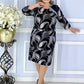 🌹Rochie Elegantă Mirela – croi clasic, imprimeu rafinat