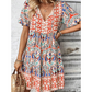🌸 Rochie cu decolteu în V în stil Boho Resort