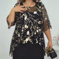 Set elegant pentru femei din 2 piese, negru (top transparent + rochie)