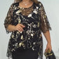 Set elegant pentru femei din 2 piese, negru (top transparent + rochie)