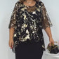Set elegant pentru femei din 2 piese, negru (top transparent + rochie)