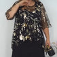 Set elegant pentru femei din 2 piese, negru (top transparent + rochie)