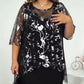 Set elegant pentru femei din 2 piese, negru (top transparent + rochie)