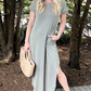 🌸Rochie casual de culoare solidă