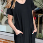 🌸Rochie casual de culoare solidă