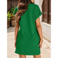 🔥 2025 Nou💞Rochie de buzunar elegantă cu gât rotund și culoare solidă