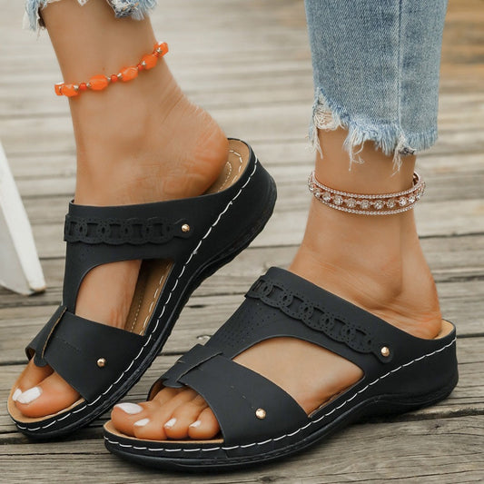 👟【EU36-43】Sandale de vară pentru femei cu platformă cu decupaj stilat