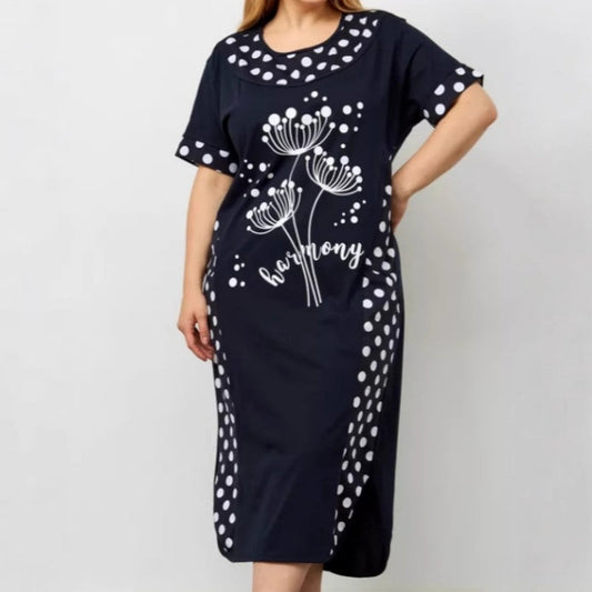 Ofertă limitată în timp👗 Rochie maxi cu buline imprimate