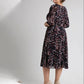👗 Rochie imprimată cu mânecă scurtă și strat dublu