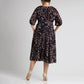 👗 Rochie imprimată cu mânecă scurtă și strat dublu