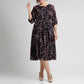 👗 Rochie imprimată cu mânecă scurtă și strat dublu