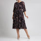 👗 Rochie imprimată cu mânecă scurtă și strat dublu