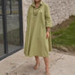 Rochie casual de culoare solidă pentru femei cu buzunare convenabile