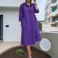 Rochie casual de culoare solidă pentru femei cu buzunare convenabile