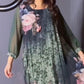 Rochie cu Imprimeu Floral și Mâneci Din Plasă pentru Femei, Cu Guler Rotund