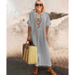 Rochie casual lejeră pentru femei, din bumbac și in