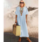 Rochie casual lejeră pentru femei, din bumbac și in