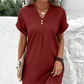 🍃Rochie minimalistă de damă, cu gât în V și culoare uni
