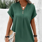 🍃Rochie minimalistă de damă, cu gât în V și culoare uni