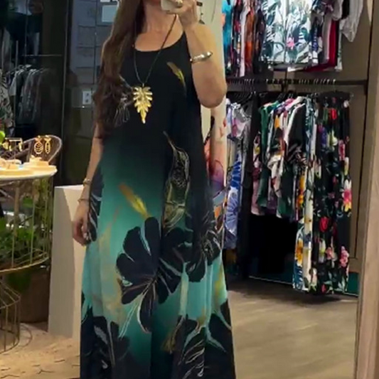 🌴 Rochii fără mâneci tipărite și lejere pentru femei