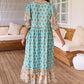 🌸REDUCERE LIMITATĂ DE 50%👗Boho florale V gât talie înaltă A-Line Swing rochie