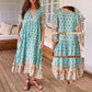 🌸REDUCERE LIMITATĂ DE 50%👗Boho florale V gât talie înaltă A-Line Swing rochie
