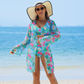 🏖️ Set costum de baie multicolor pentru femei – 3 piese🌈