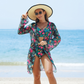 🏖️ Set costum de baie multicolor pentru femei – 3 piese🌈