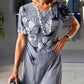 🌷Rochie de gât rotund imprimată casual pentru femei