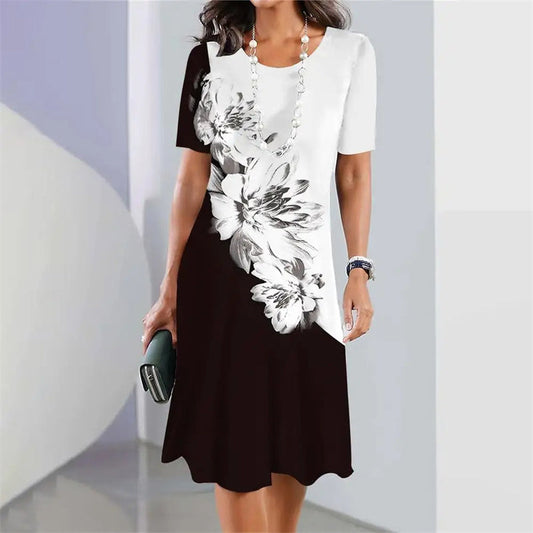 👗 Rochie midi tip tricou, croială A-line – pentru femei 💖