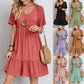 40% Reducere Numai Astăzi!👚💃Vara vrac Casual Ruffle Tiered rochie cu mâneci scurte