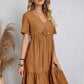 40% Reducere Numai Astăzi!👚💃Vara vrac Casual Ruffle Tiered rochie cu mâneci scurte