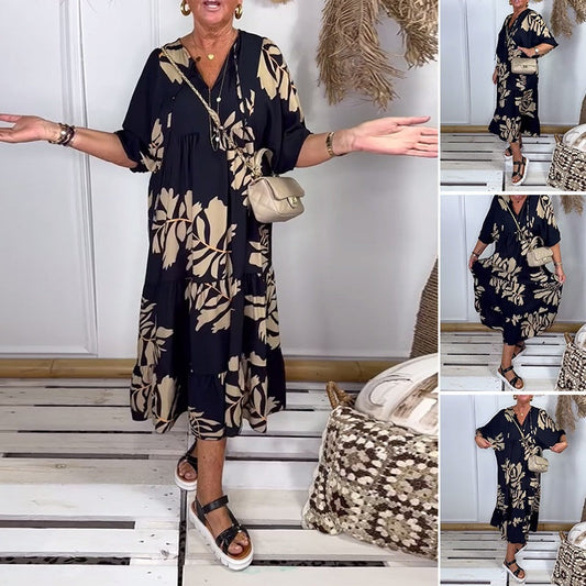 👗 Noutate primăvară 2025! 🌸 Rochie lejeră cu imprimeu