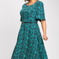Rochie maxi elegantă imprimată cu curea