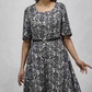 Rochie maxi elegantă imprimată cu curea