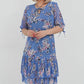 Rochie lungă elegantă cu mânecă scurtă plisată pentru femei