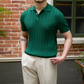 👑Tricou clasic casual pentru bărbați, cu guler revere și mânecă scurtă, culoare uni