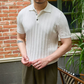 👑Tricou clasic casual pentru bărbați, cu guler revere și mânecă scurtă, culoare uni